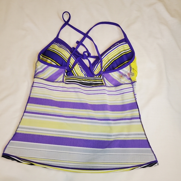ZeroXposur Bathing Suit Top, Purple Green Black, Size 10 - Picture 10 of 11
